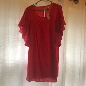 Bright pink dress with flare sleeves